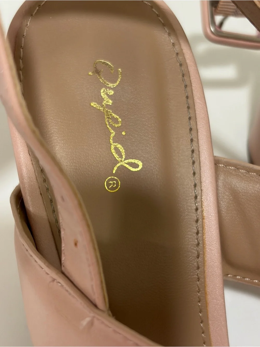 Qupid Blush Pink Wide-Strap Block Heel Sandals